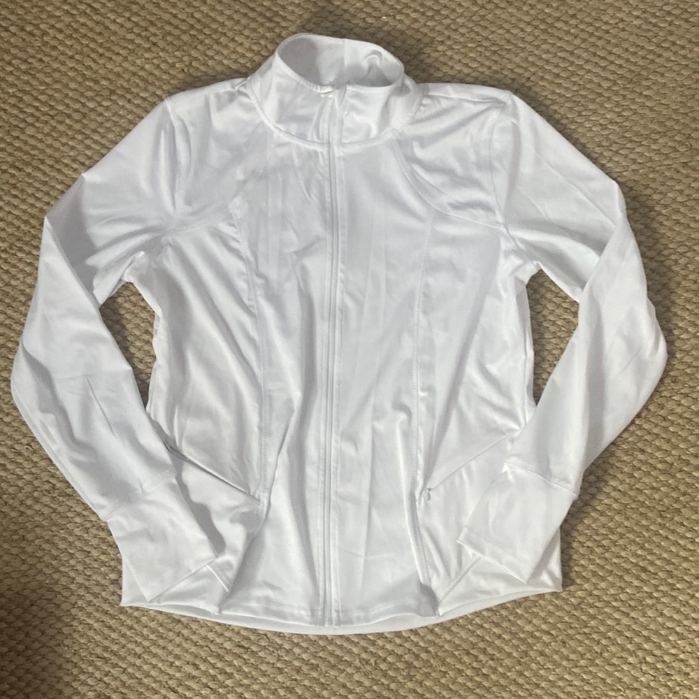 white breathable running jacket size L